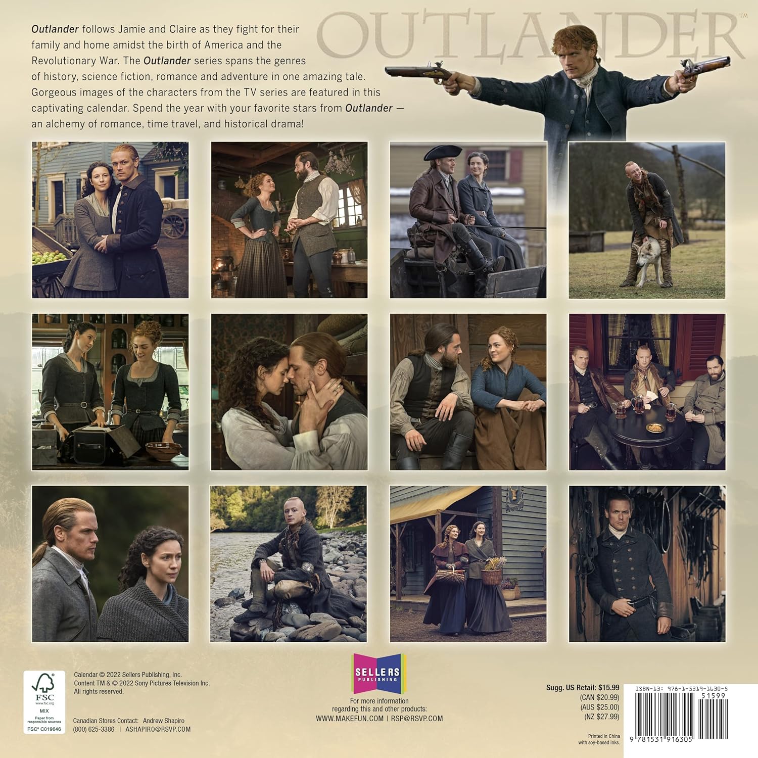 Outlander Calendar 2023 Amazon.com : Outlander 2023 Wall Calendar 16-Month, 12" X 12" : Office  Products