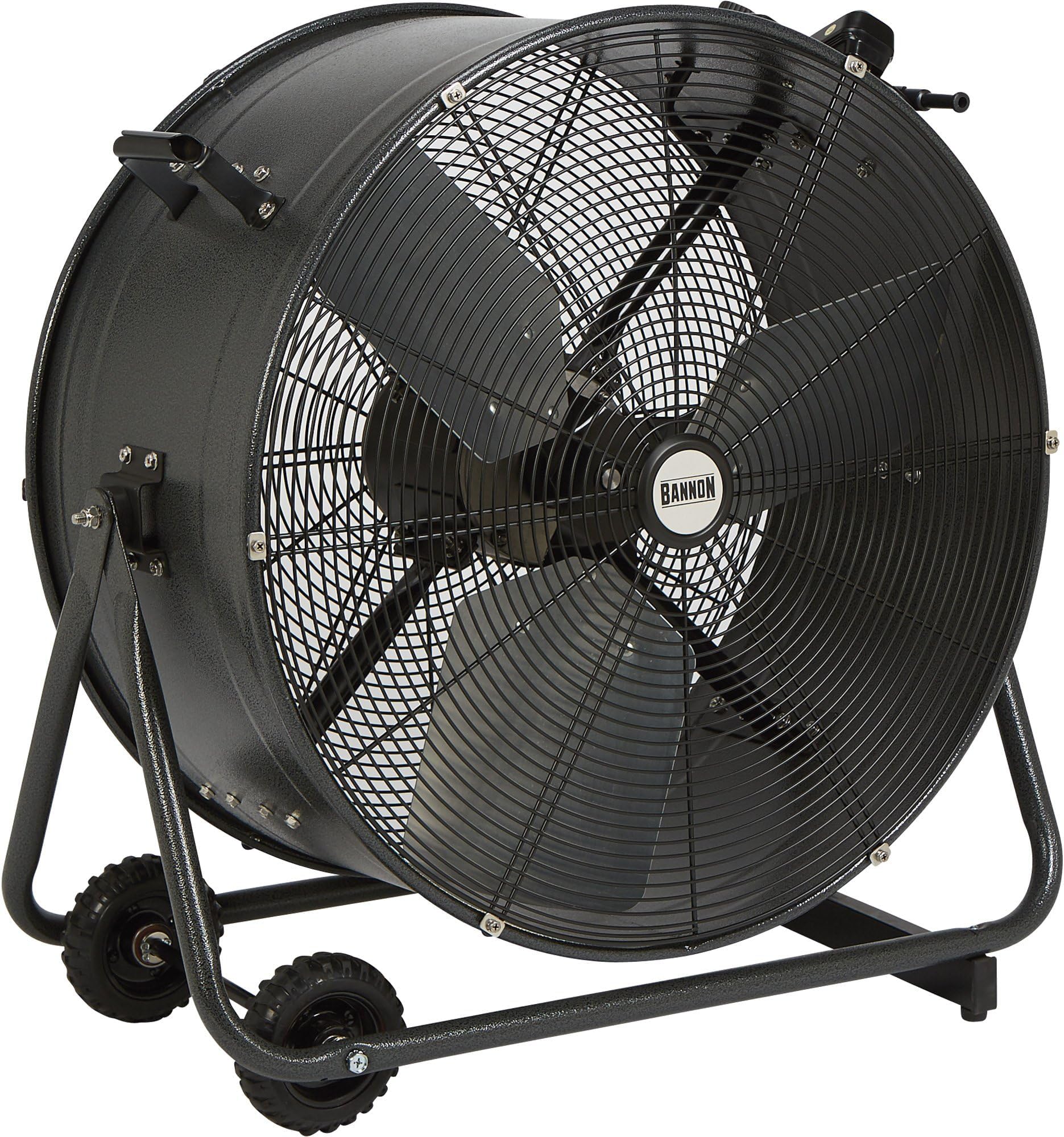 Bannon Tilting Indoor/Outdoor Enclosed Motor Direct Drive Drum Fan - 24in. Dia, 7195 CFM, 1/3HP, 120 Volts