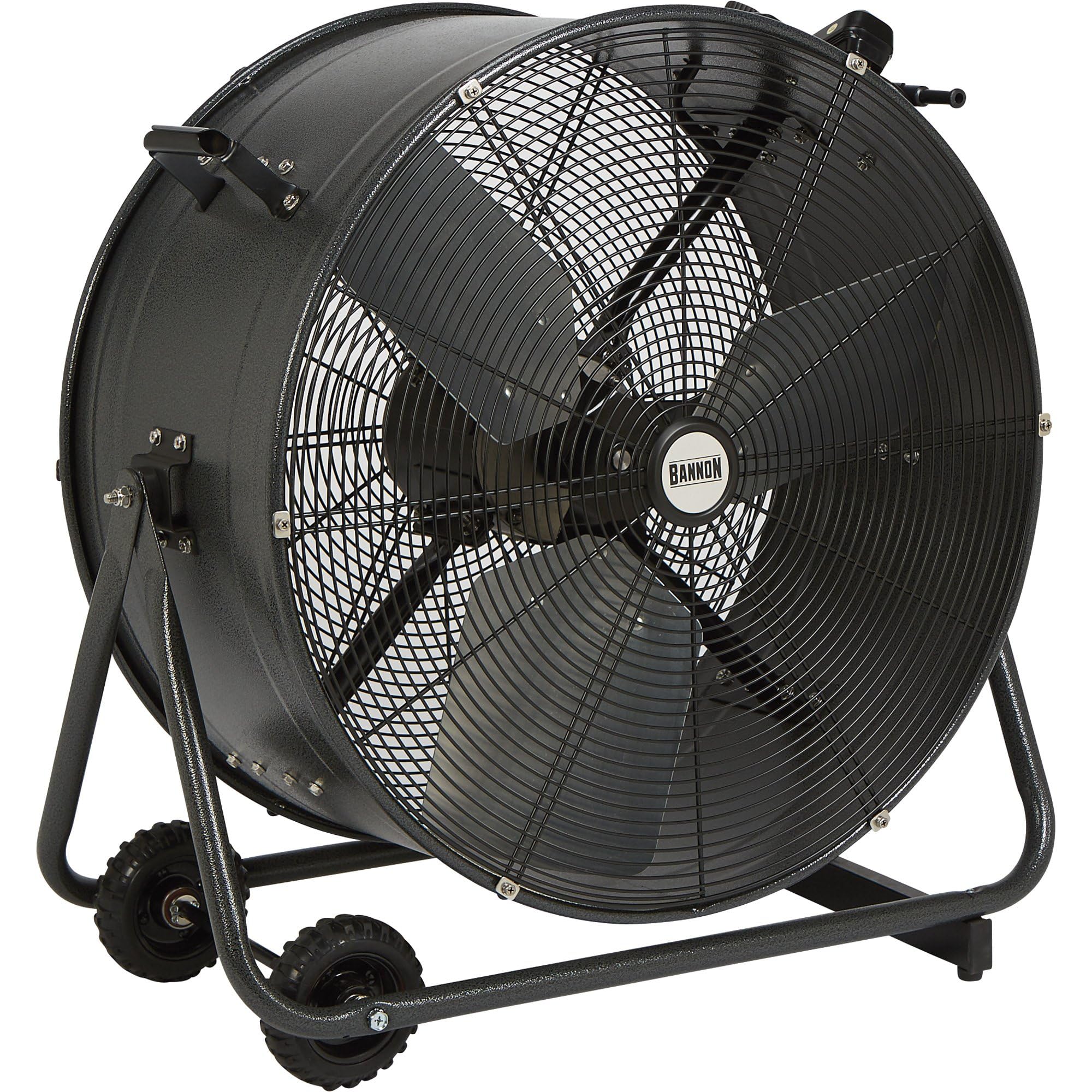Bannon Tilting Indoor/Outdoor Enclosed Motor Direct Drive Drum Fan - 24in. Dia, 7195 CFM, 1/3HP, 120 Volts