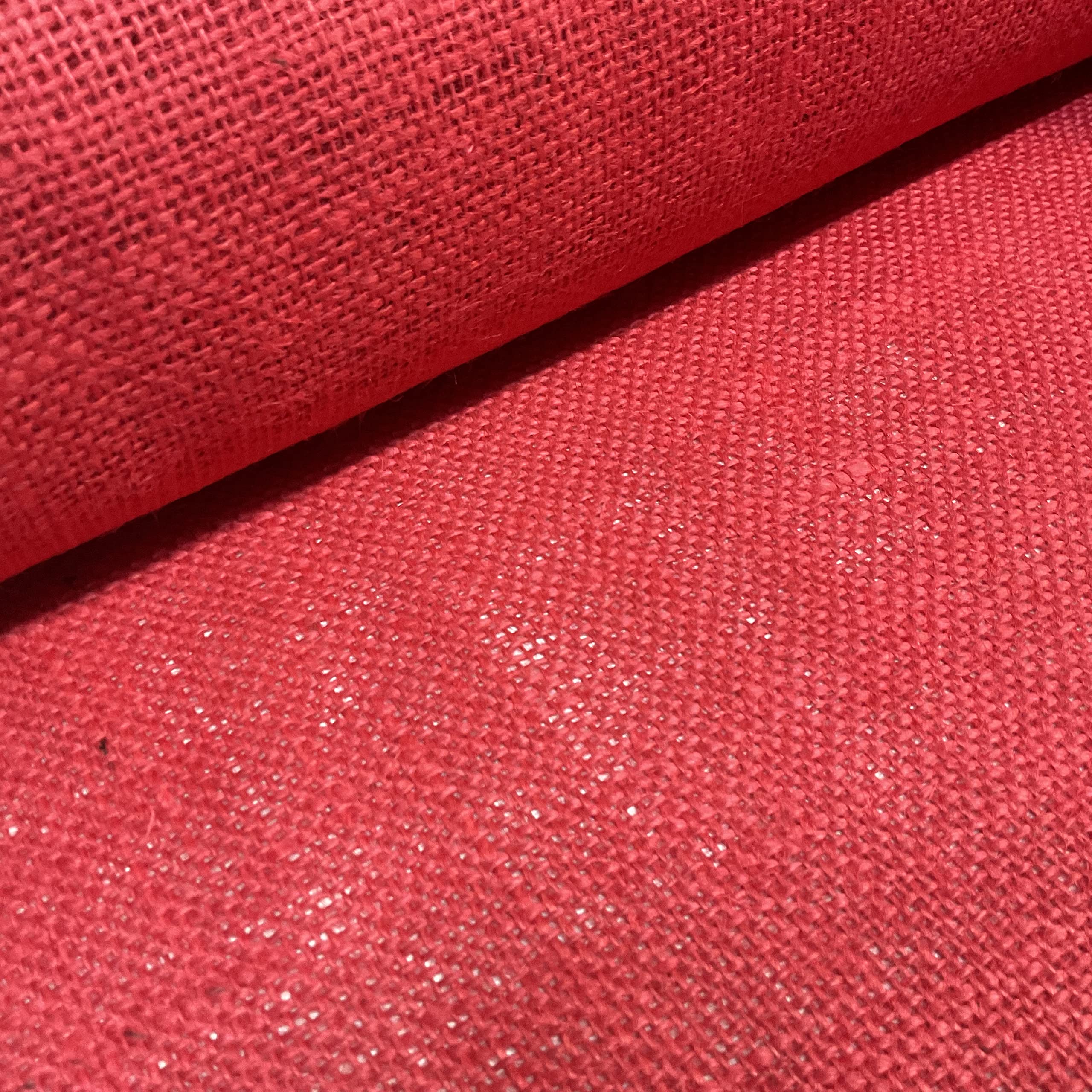 Red 5 Meter 100% Coloured Jute Hessian Craft Ideal for Upholstery Fabric 39 inches Wide