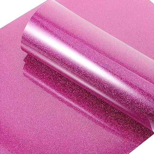 Miniatura 8 de EXCEART Películas de transferencia de calor con purpurina, 5 unidades, rollo de vinilo rosa para planchar, prensa de calor con purpurina, prensa de