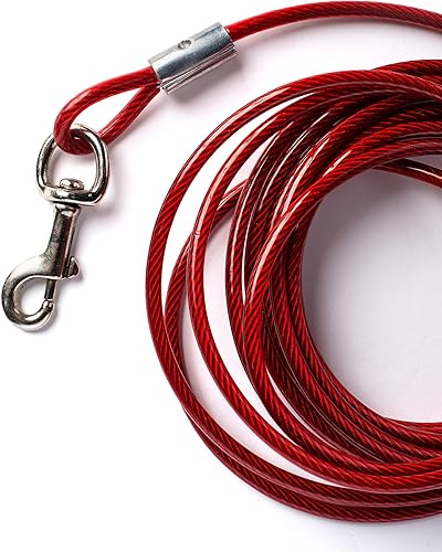 Miniatura 2 de Prevue Pet Products 2121 - Cable de amarre de servicio mediano de 30 pies, color rojo