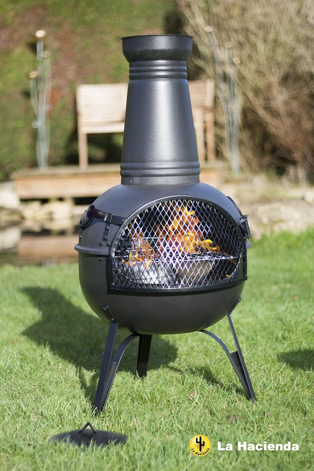 LA HACIENDA 96CM RANCHO STEEL CHIMINEA CHIMENEA PATIO