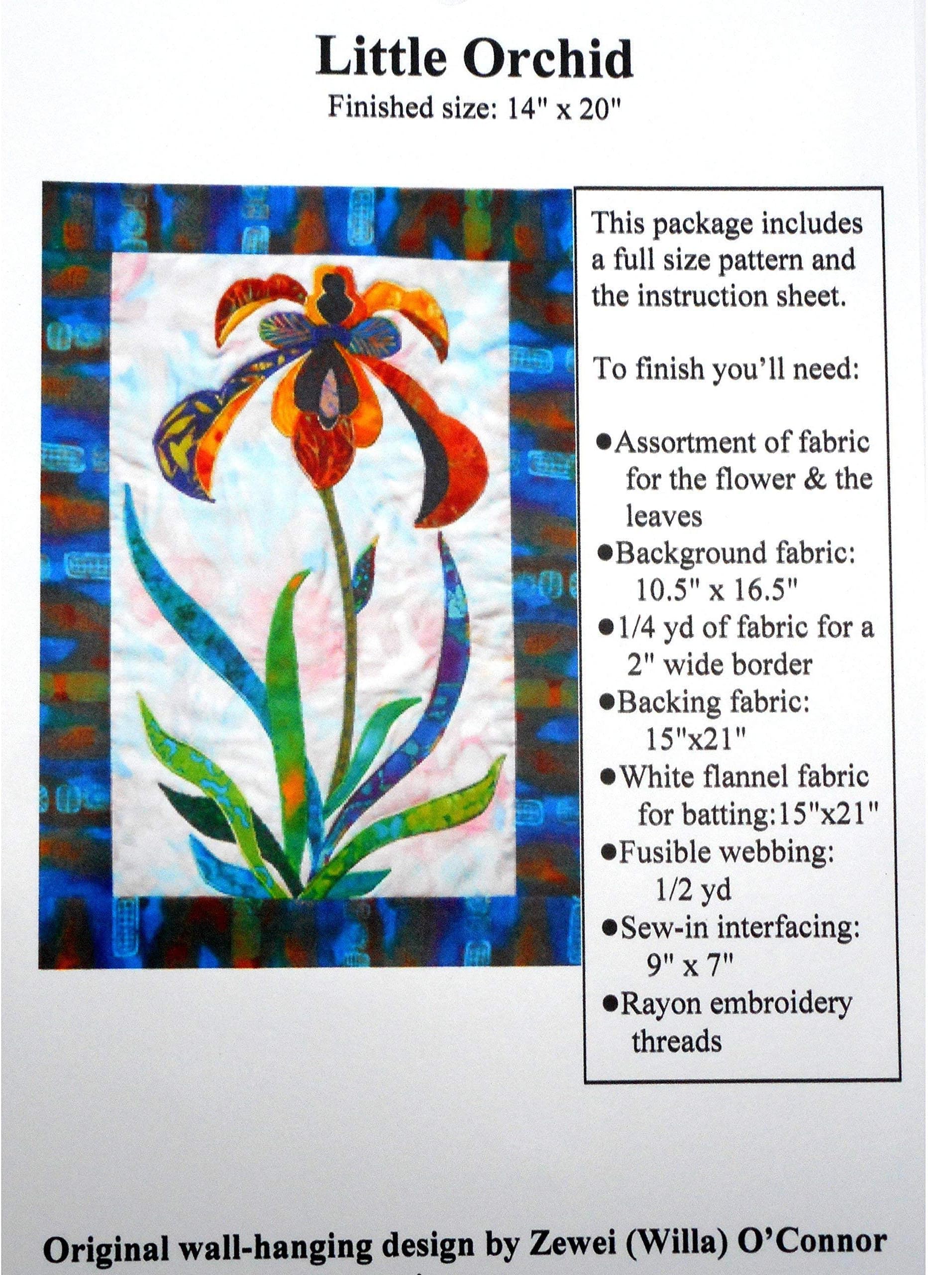 Little Orchid Full Size Applique Quilting Pattern and Instruction Only, Quiltmaking Gift for Quilter