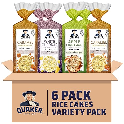 Miniatura 18 de Quaker Tortas de arroz grandes, ligeramente saladas, sin gluten, 100% granos integrales, 4.47 onzas, paquete de 6