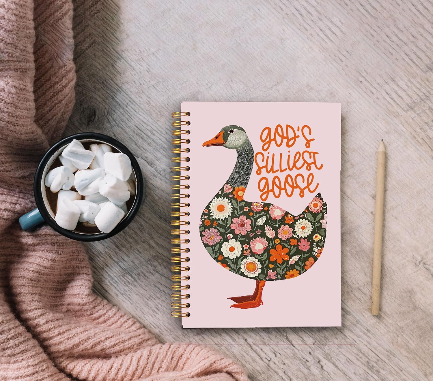 フローラルグースノートブックジャーナル グースギフト God's Silliest Goose ファニージャ 【高等専門学校】