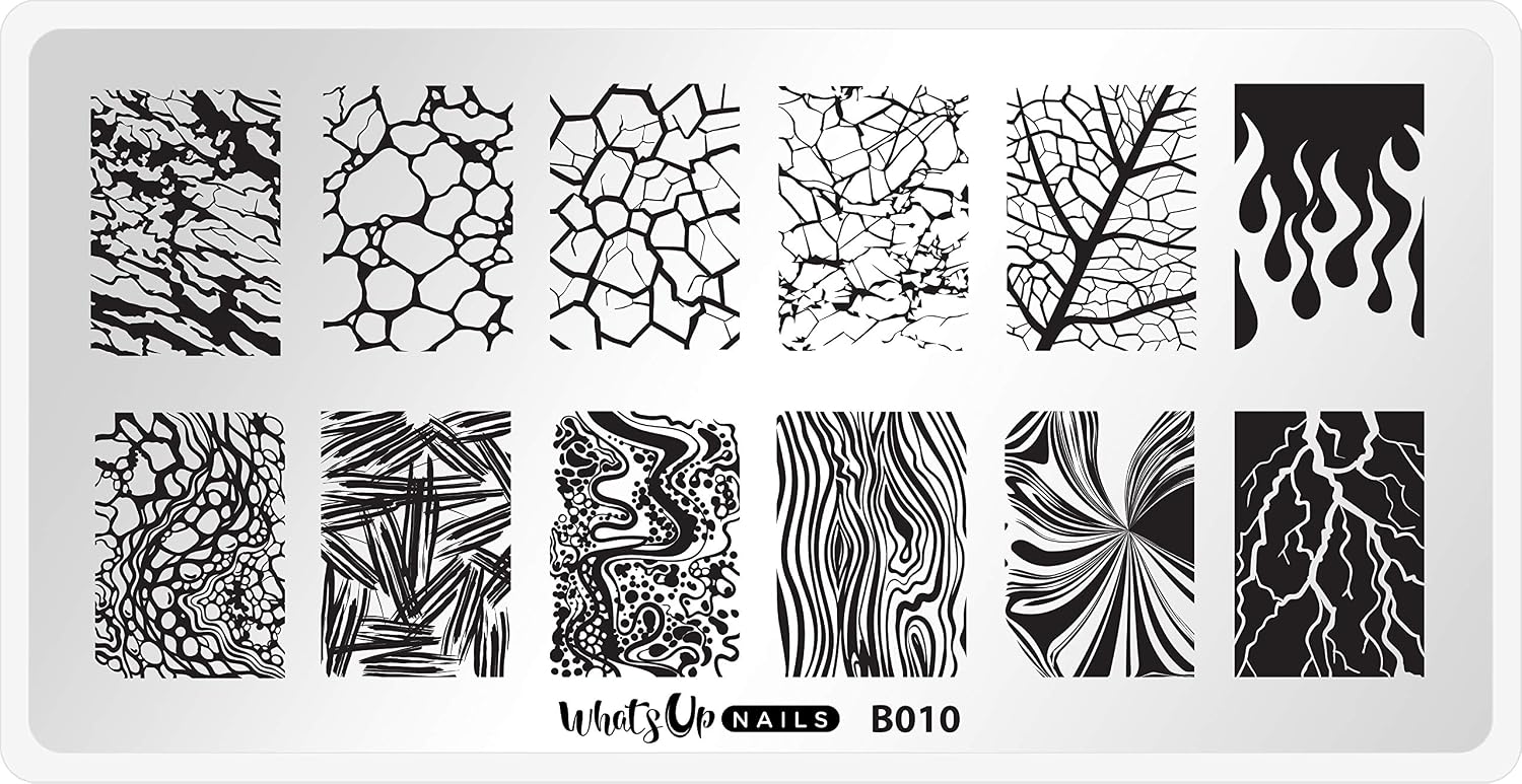 Whats Up Nails - Texture Stamping Plates 2 pack (B010, B059) for Nail Art Design
