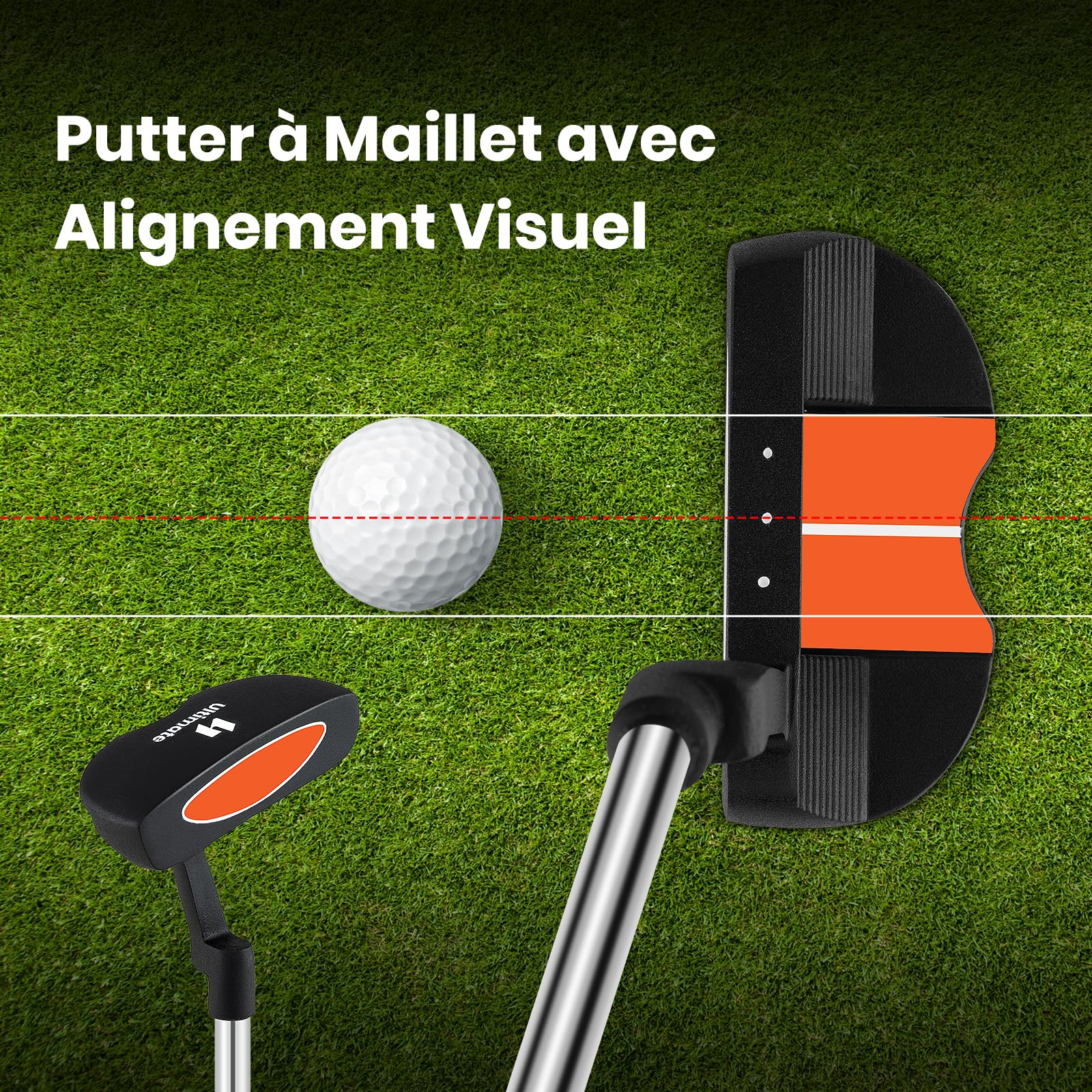 GYMAX Ensemble Complet de Clubs de Golf pour Enfants, #3 Fairway, #7 & #9 Fers, Putter, Sac de Golf Trépied Housse Protecteur de Pluie, Couvre-tête, pour Droitiers Juniors 8-10 Ans
