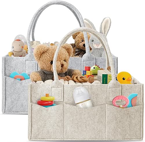 HIPHOP PANDA 2-Pack Diaper Caddy Organizer - Nursery Storage Bin