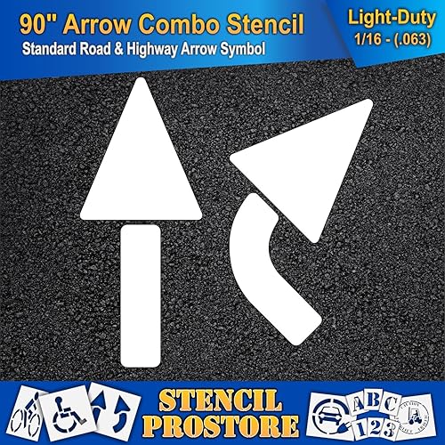 Miniatura 8 de Plantillas de pavimento  90 pulgadas  Kit de flecha recta y giro  (3 piezas)  90 pulgadas x 36 x 18 pulgadas (128 mil)  Grado profesional