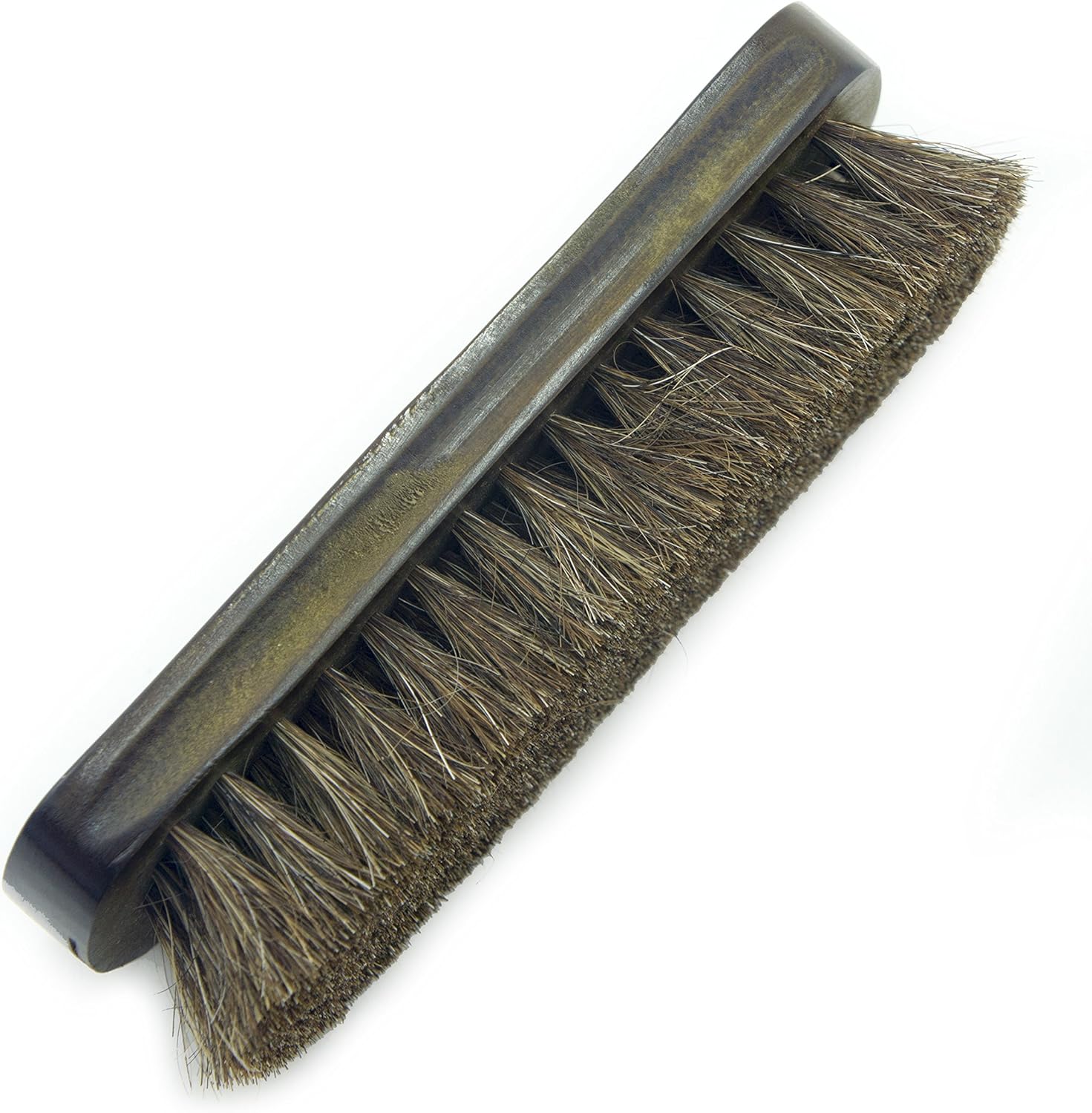 HAND® Solid Brown Wood Natural Horse Hair Brush for Household Use, Garments, Upholstery - 168 x 55 mm, Bristles 28 mm Long