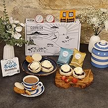 Cornish Afternoon Cream Tea Hamper – 2 Person Deluxe Cream Tea - Fresh Scones, Tea, Jam, Cornish Biscuts & Roddas Clotted Cream, Elegant Packaging Gift - Birthday, Anniversary & Special Occasions