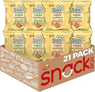 Fiber Whole Grain and Black Bean Snacks, 2 Flavor Variety Pack, 1 oz Bags, (21 Pack), 3g Fiber, No Artificial Flavors, No Colors from Artificial Sources
