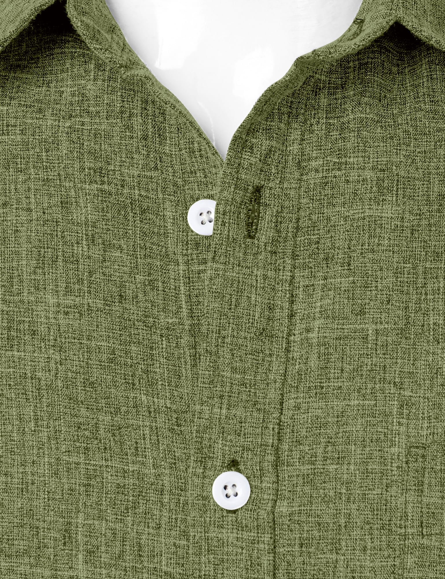 PARKLEES Chemise boutonnée à manches courtes pour homme - En lin texturé - Décontractée - Vacances - Plage - Été