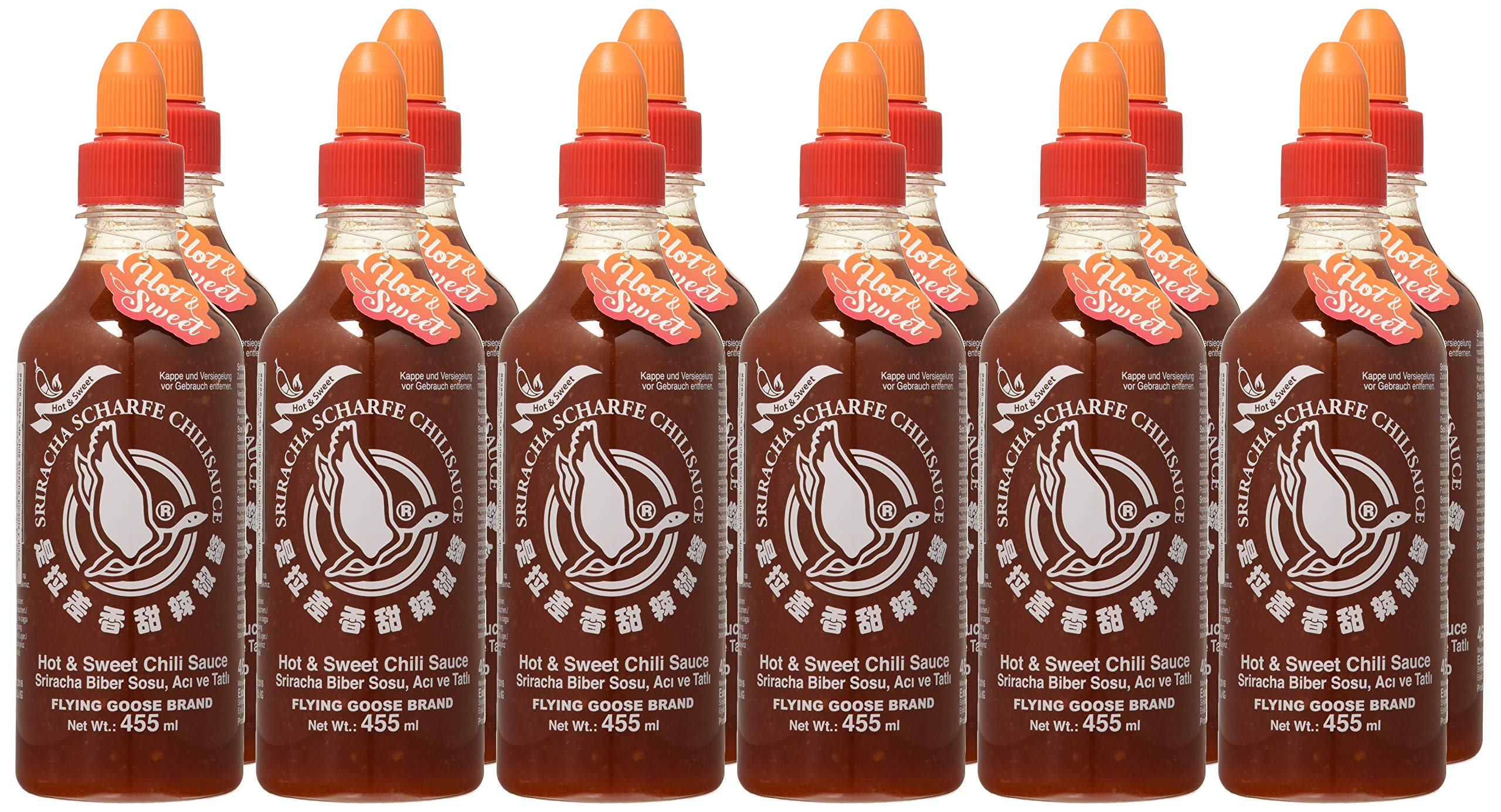 Flying Goose, Salsa de chile (Dulce y picante) - 12 de 455 ml. (Total 5460 ml.)