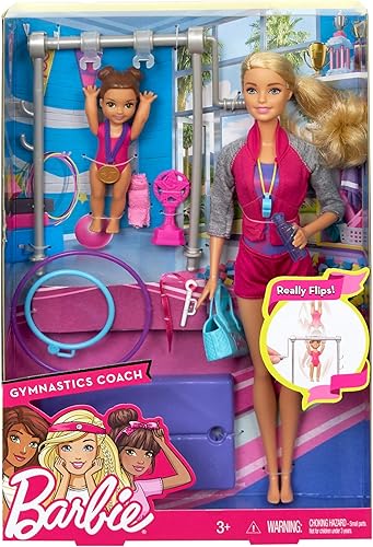 Miniatura 2 de Barbie Muñecas y juego de entrenador de gimnasia