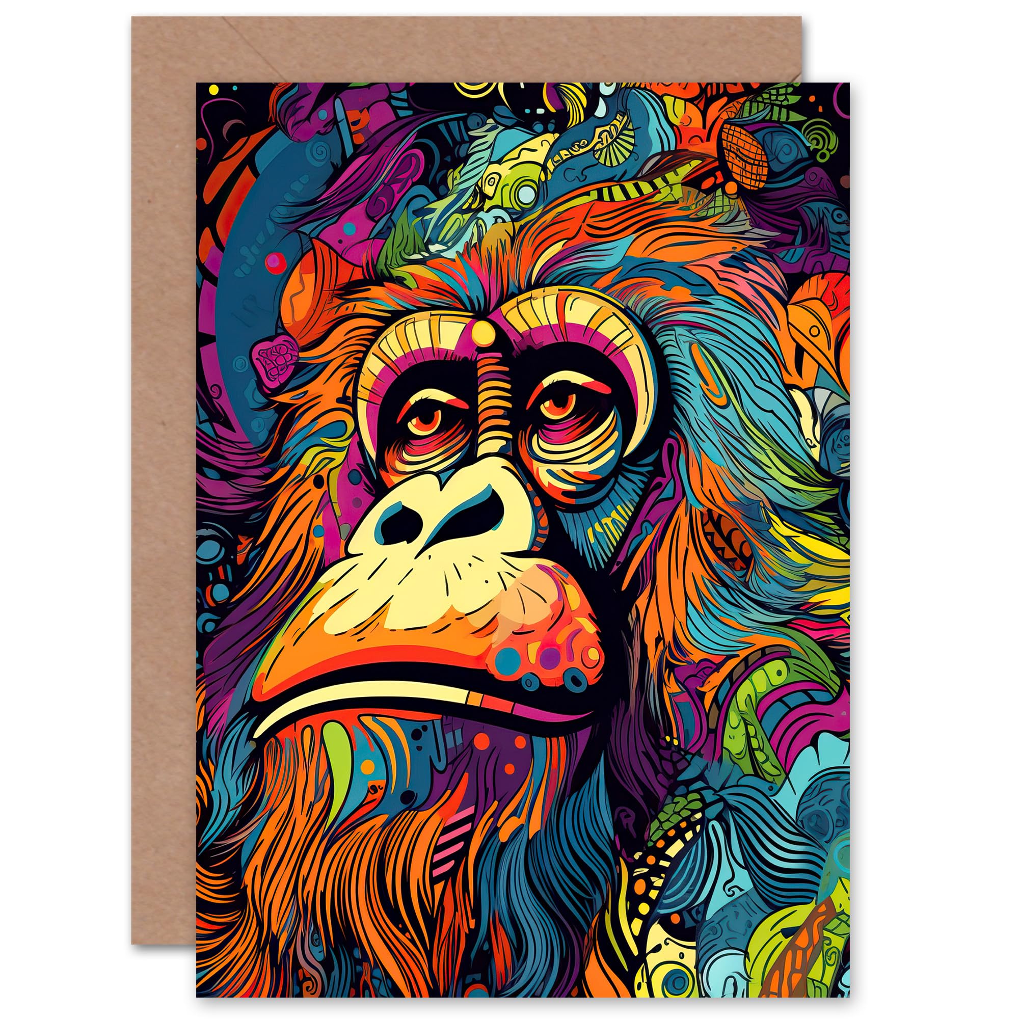 Artery8 - Kids Greeting Card - Orangutan King Louie Design