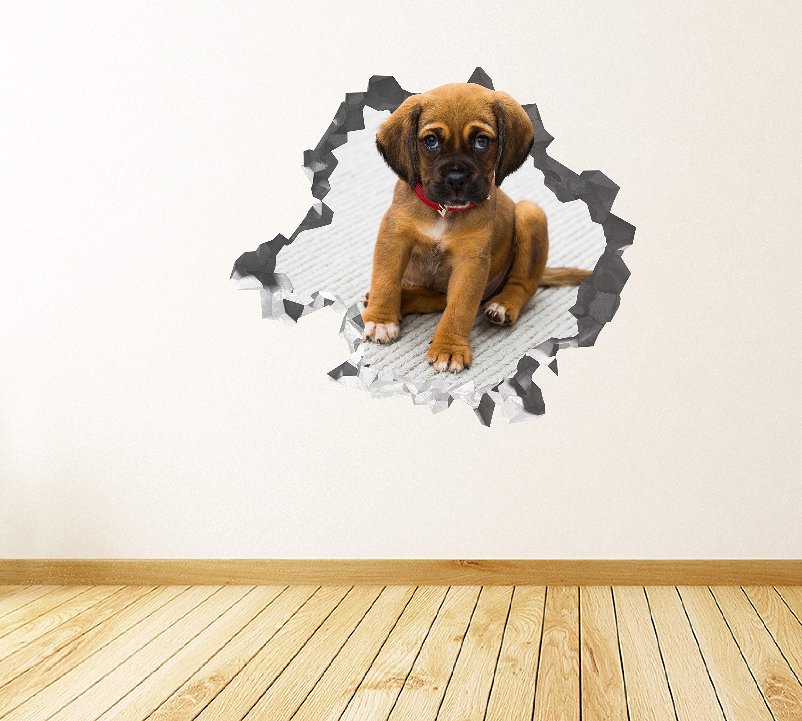 Cachorro Boxer Pegatina - Calcomania Animales - Decoración de Cuartos Niños - Sticker de Cachorro - Decoración Infantil - JS356 (Gigante: 127 cm x 117 cm)