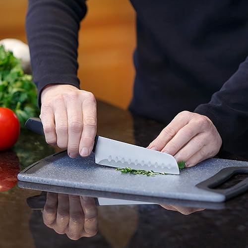 Miniatura 5 de Glad Juego de cuchillos con tabla de cortar, 5 piezas | Cuchillos Santoku afilados y utilitarios con cubiertas de cuchillas y bloque de cortar de