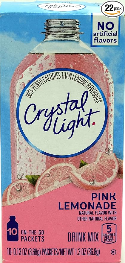 Crystal Light On The Go Pink Lemonade, 10-Packet Box (Pack of 22)