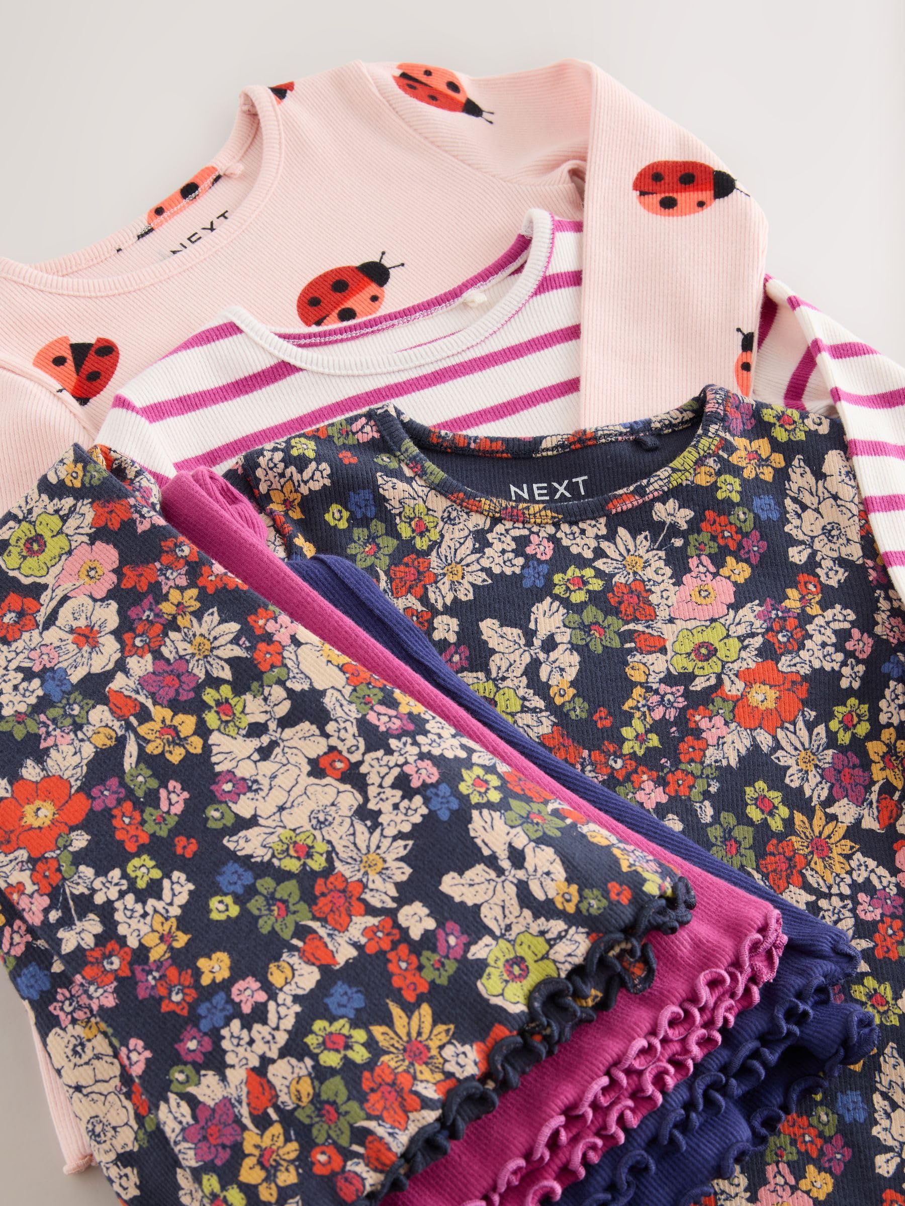 NEXT Mädchen Top and ausgestellte Leggings Set im 3er-Pack 62-122