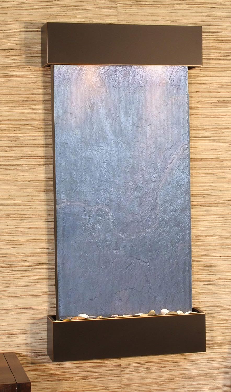 Whispering Creek Water Feature with Blackened Copper Trim and Square Edges (Natural Multi-color Slate) : Home & Kitchen