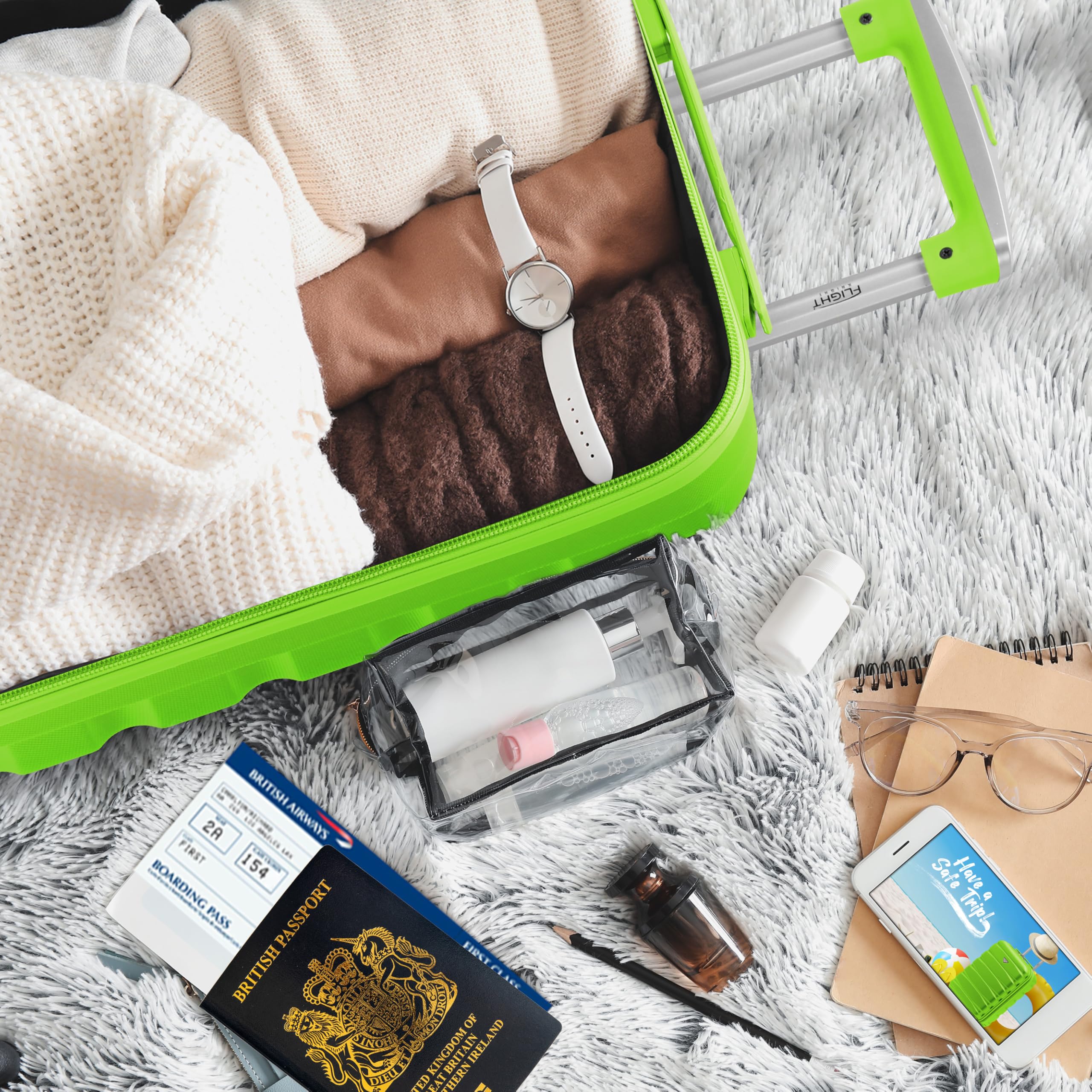 Flight Knight Cabin Suitcase 55x40x20 Ryanair Priority, EasyJet, Jet2 Lightweight Small Durable 4-Wheel Cabin Case, Carry-On for Over 60 Airlines, Hard Shell, 10kg Hand Luggage Bag (55 x 40 x 20 cm)