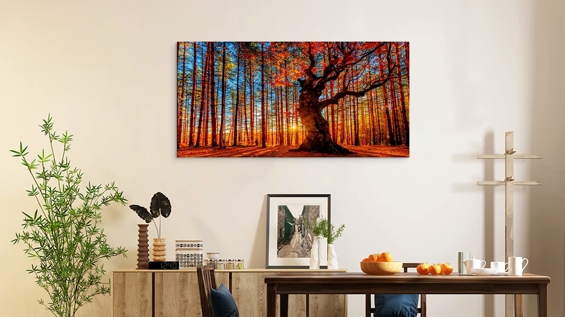 Amazon.com: Large Forest Wall Art Forest Sunset Canvas Pictures