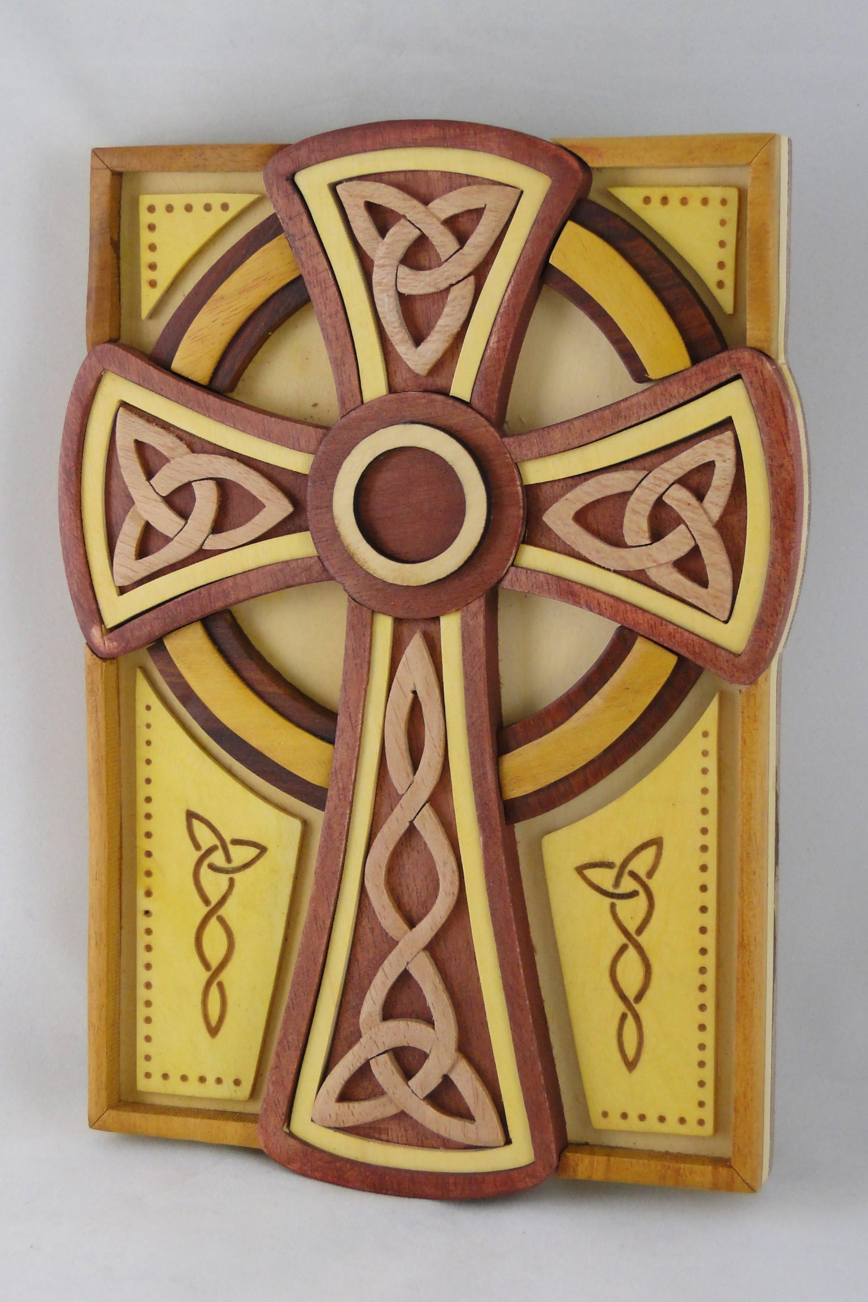 Celtic Wall Carving Eternity Cross Plaque