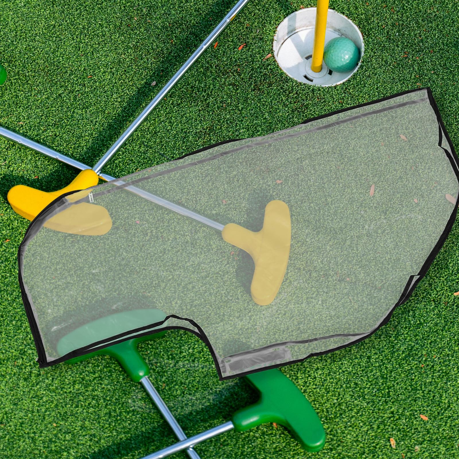 NUOBESTY 2 Fundas Protectoras Impermeables de PVC para Bolsa de Golf Protección Lluvia, Diseño Transparente Adecuado para Viajes y Competencias al Aire Libre