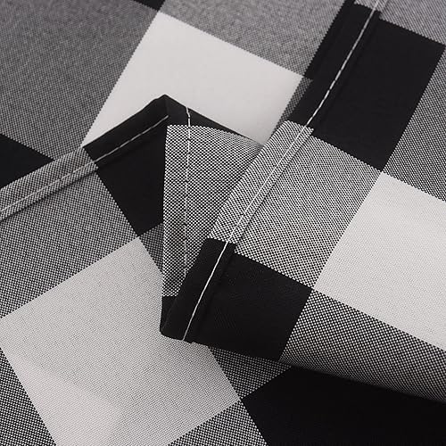 Miniatura 7 de Paquete de 2 manteles redondos de poliéster impermeable a cuadros, 60 manteles para exteriores, mantel para prevención de manchas de aceite para