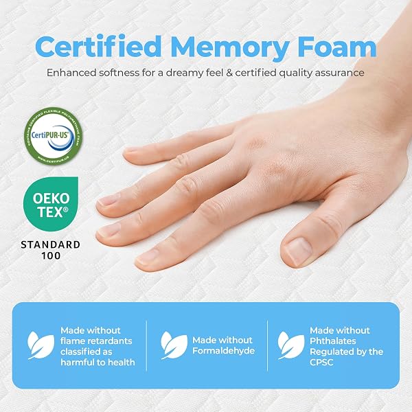 Neo Sleep 8 Inch Twin Cooling Gel Memory Foam Mattress Medium Firm CertiPUR-US Certified Foam, Comfort & Supportive Mattress in a Box Pressure Relief Removable Soft Cover No Fiberglass (Twin, 8 in) - 4