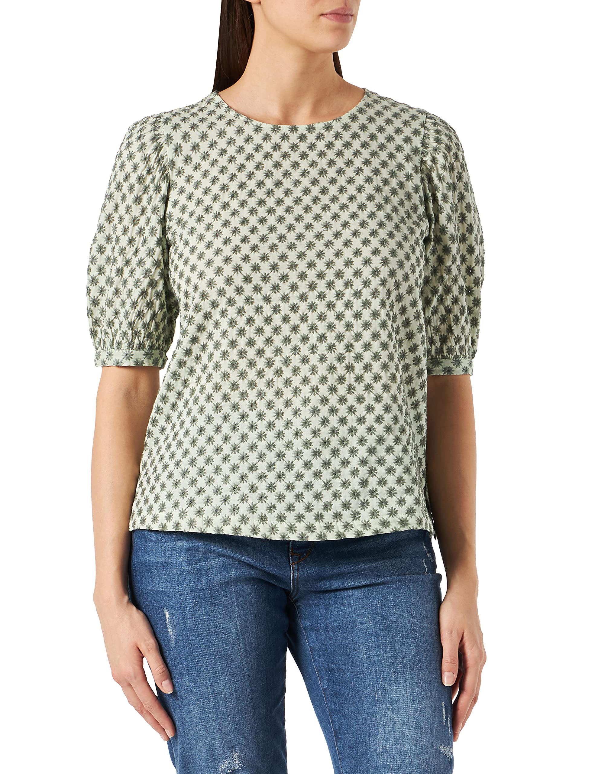 s.Oliver Women's Blouse, Dark Khaki Embroid, 8