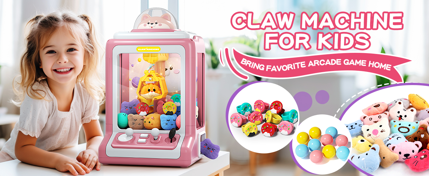Machine à Griffes Jouet Pour Enfants Avec Son, Musique Et Mini Peluches – Idéal Pour Fêtes Et Anniversaires