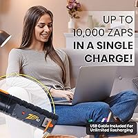 Vista 4 de Zap It Bug Zapper - Raqueta mata mosquitos recargable de 4000 voltios, cable de carga USB, Paquete de 2