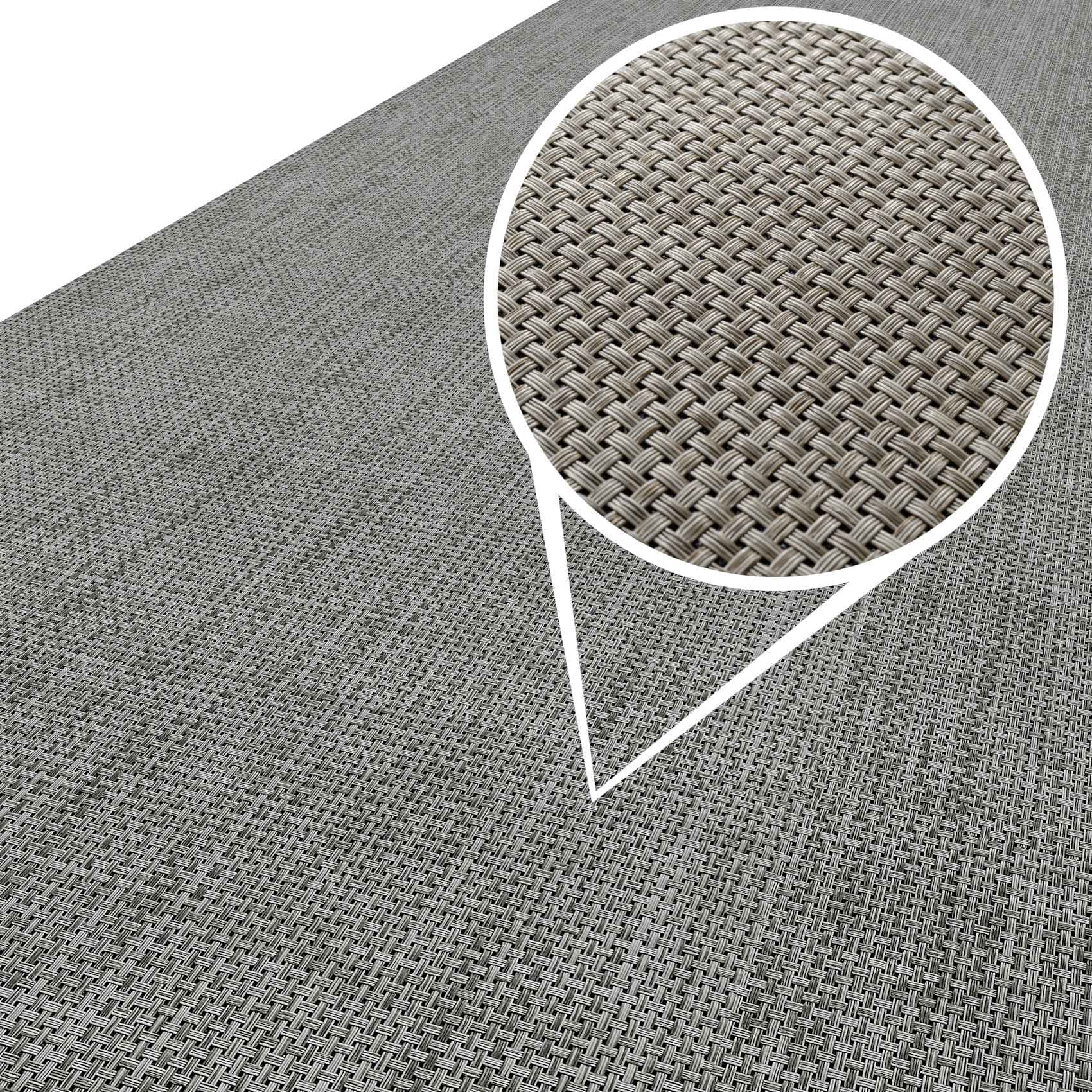 ANRO Läufer In-/Outdoor Teppich wasserfest Balkon Teppich auch für Balkon und Terasse Flur Bodenmatte wetterfest Grau Abwaschbar 400 x 100cm