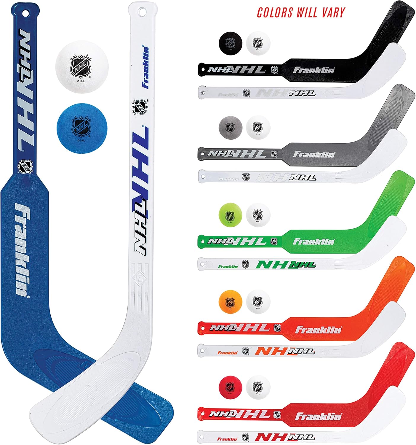 Franklin Mini Hockey Goalie Stick, Player Stick & Ball Set (Colors may vary) : Hockey Masks And Shields : Sports & Outdoors