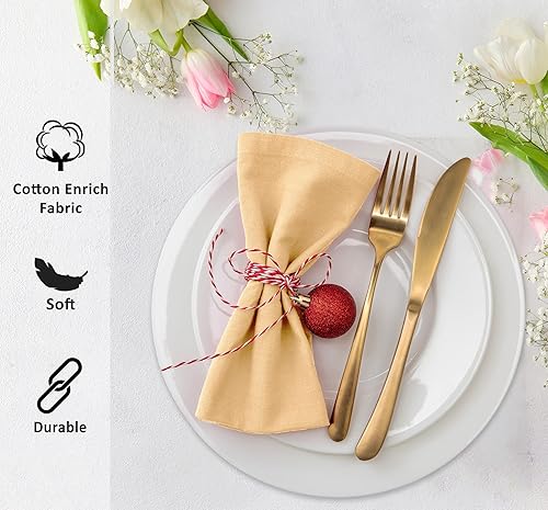 Vista 159 de Ruvanti Servilletas de algodón 12 unidades, servilletas de tela suaves y cómodas, servilletas de lino de calidad hotelera de lujo – Servilletas