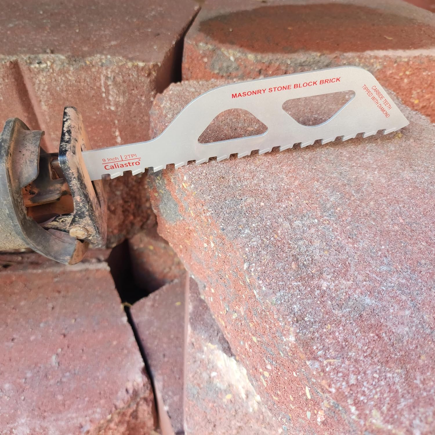 9-Inch Masonry Demolition Reciprocating Saw Blade - Brick, Mortar, Cinder Block, Aerated Concrete - Carbide Teeth - Caliastro 2-Pack