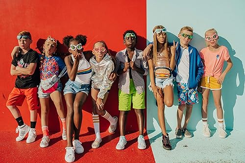 Miniatura 4 de Bling2o - Gafas de natación de silicona para niños pequeños Rosado,Rosa Glam,Pastel de pastel Whoopie Pop,azul, (Blue Mermaid),Azul