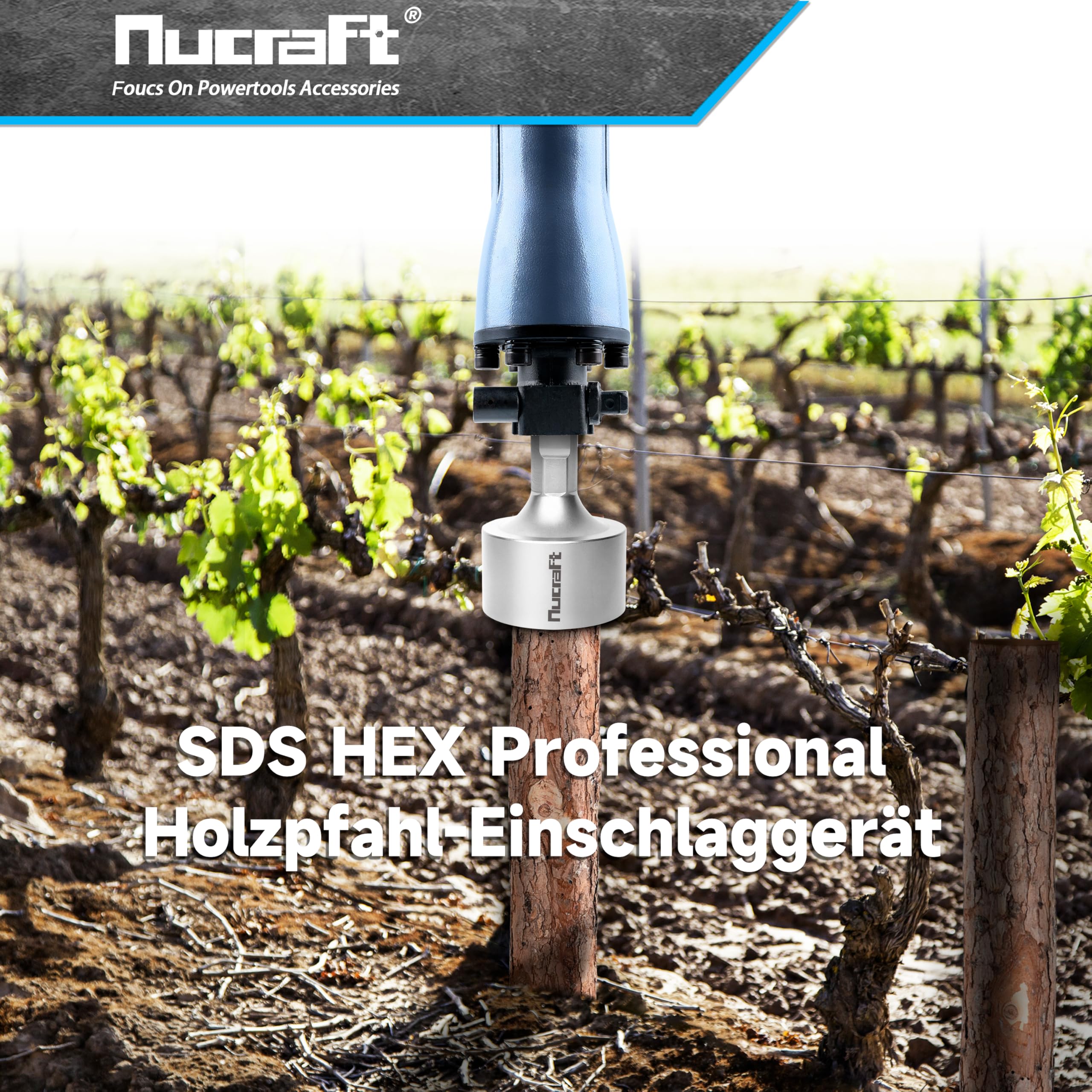 Nucraft Jack Hamme Star/holzpflöcke Picket post driver Treiber Pfahlramme SDS HEX Erdnageleintreiber zum Einstecken von Holzpflöcke 85x105x220mm jackhammer