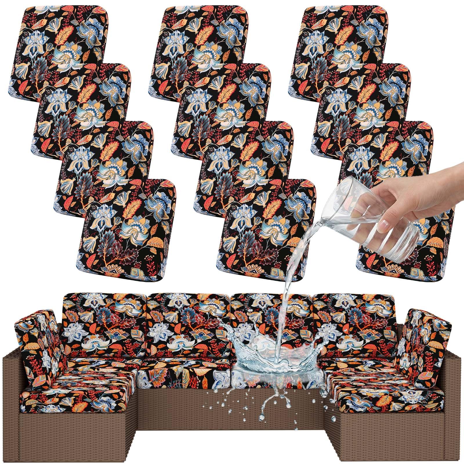 Smiry Waterproof Patio Cushion Covers, Stretch Outdoor Furniture Covers