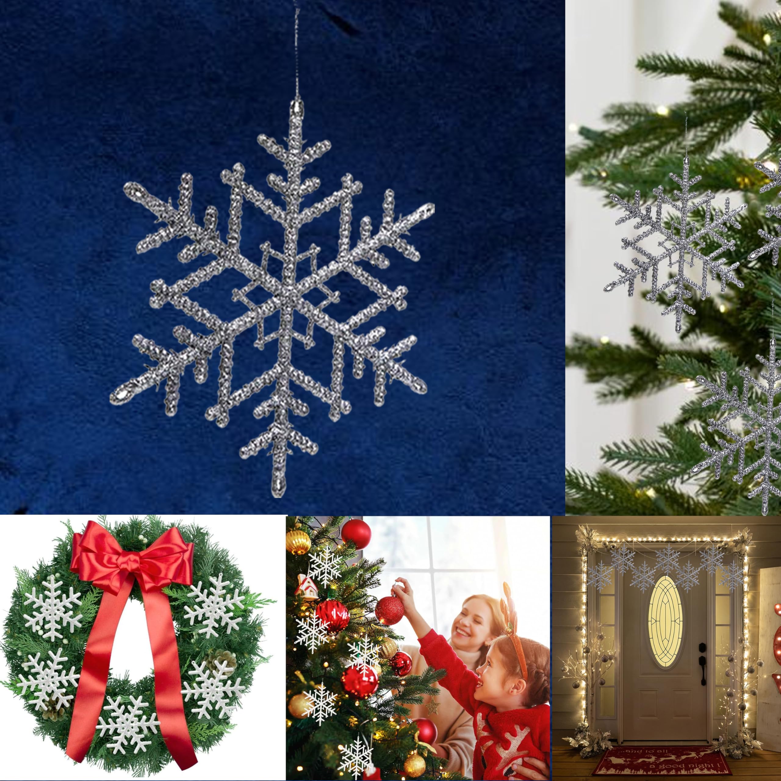 Set 4 Fiocchi di Neve da appendere 9x9 Ornaments D17533 - Free Fantasy
