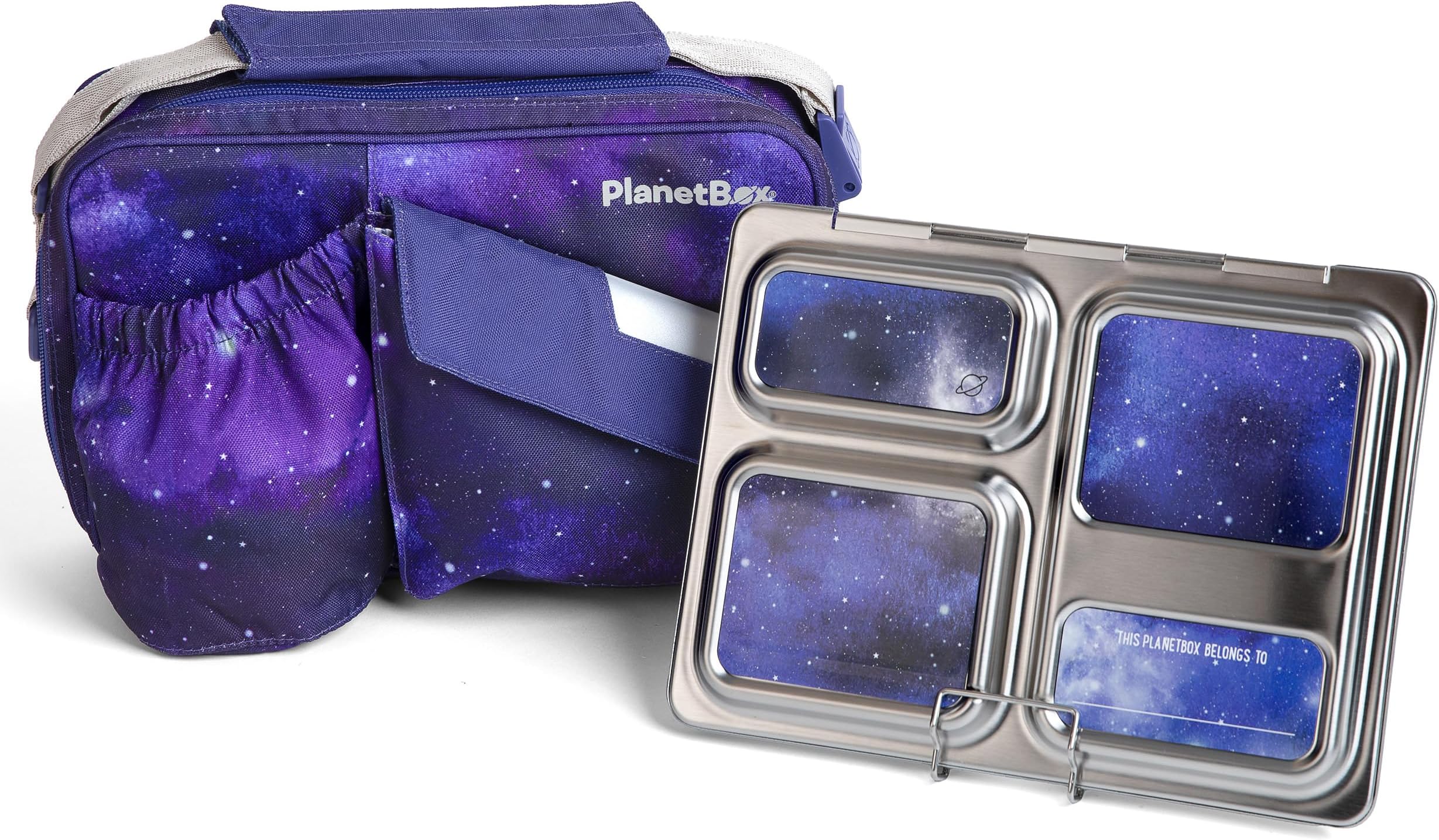 Launch Stainless Steel Bento Box Style Lunch Box Kit for Kids and Teens with 3 Compartments, Stardust Edition Includes Insulated Lunch Bag, Leakproof Food Containers and Matching Magnets