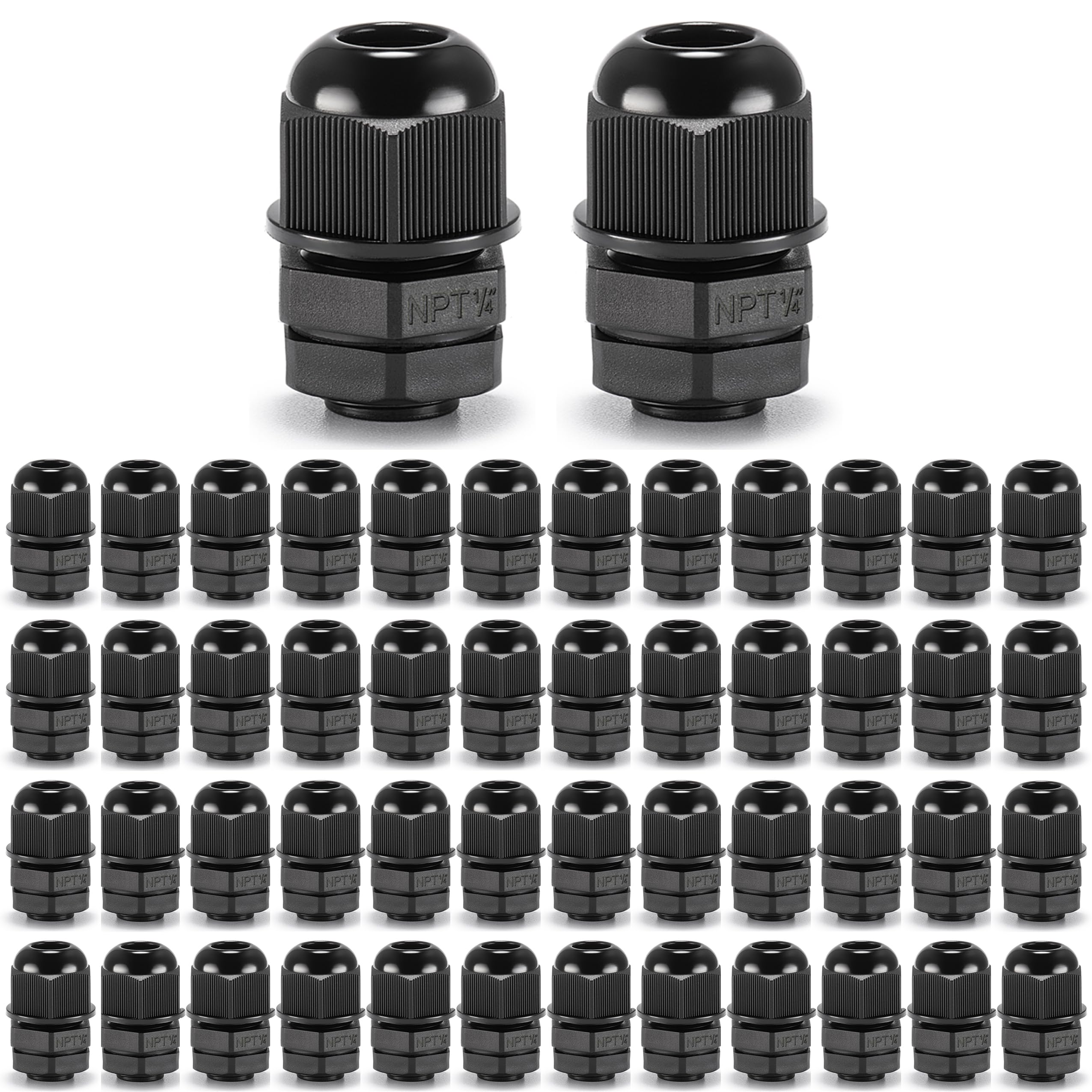 QILIPSU 12pcs 1/2" NPT Cable Gland Waterproof IP68 Nylon Cable Pass Through Cord Grip Connector Strain Relief Wire Grommet — Amazon image 12