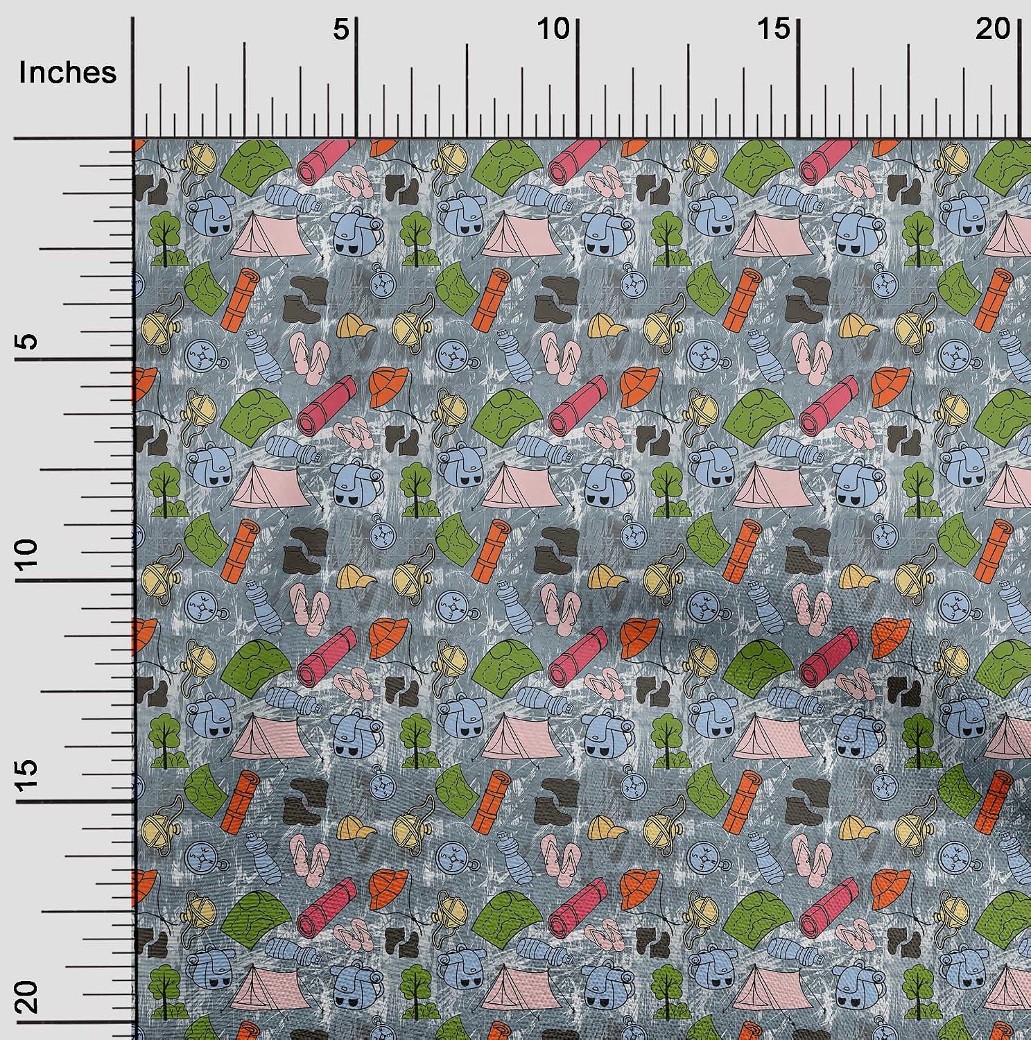oneOone Cotton Flex Teal Blue Fabric Travel Craft Projects Decor Fabric Printed by The Yard 40 Inch Wide-153 image 2