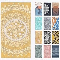 Vista 15 de FESHKA Toalla de Playa Turca Sin Arena (37 x 67 pulgadas) Toalla de Baño de Secado Rápido, Manta de Playa de Gran Tamaño, Ligera para Viajes - Hecha