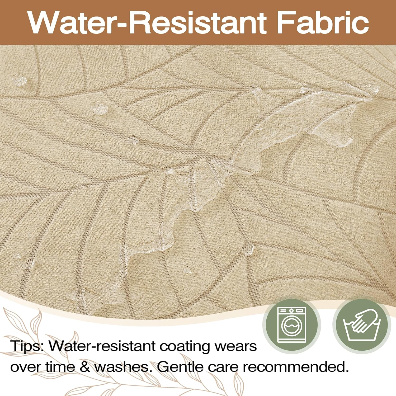 Dining Chair Seat Covers for Dining Room Chairs with Arms Set of 6 Water Resistant Fabric Kitchen Table Seat Cushion Covers Beige