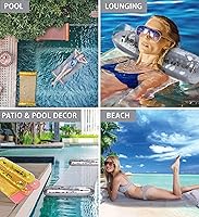 Vista 3 de POZA Hamaca inflable de agua – Lujosa tumbona flotante de piscina rellena de confeti, silla de ejercicio 4 en 1, silla de descanso, hamaca