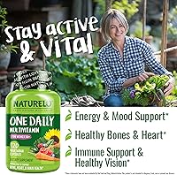Vista 2 de NATURELO One Daily Multivitamínico para mujeres mayores de 50 años (sin hierro), apoyo para la menopausia para mujeres mayores de 50 años